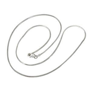 Vintage Italy Sterling Silver 925 1.2mm Square Snake Chain Necklace 20"